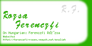 rozsa ferenczfi business card